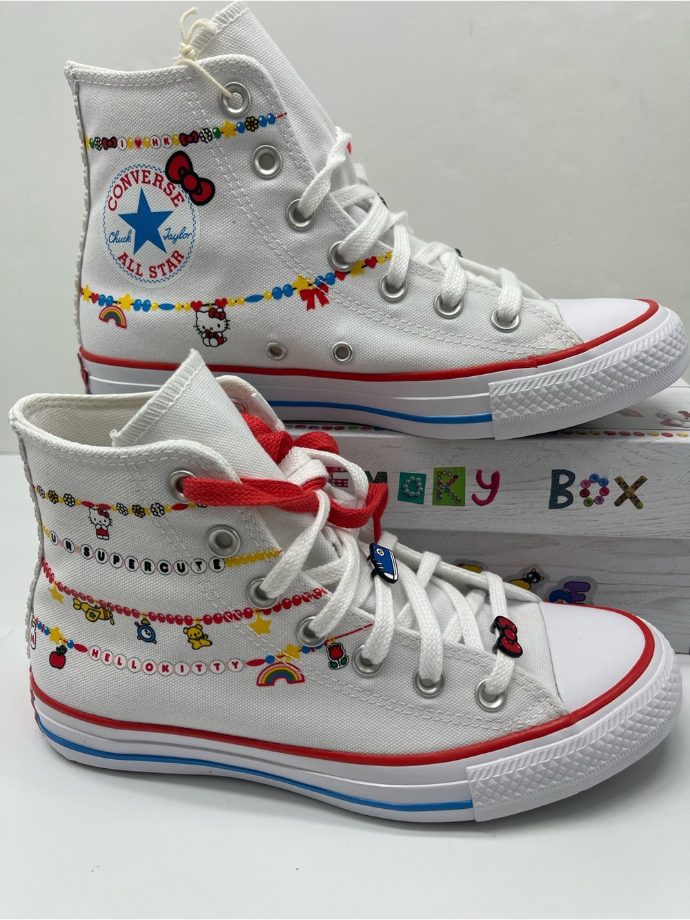 Converse WMNS CTAS HI Hello Kitty & Friends Charmed WhtRed YLW High Top Sneakers